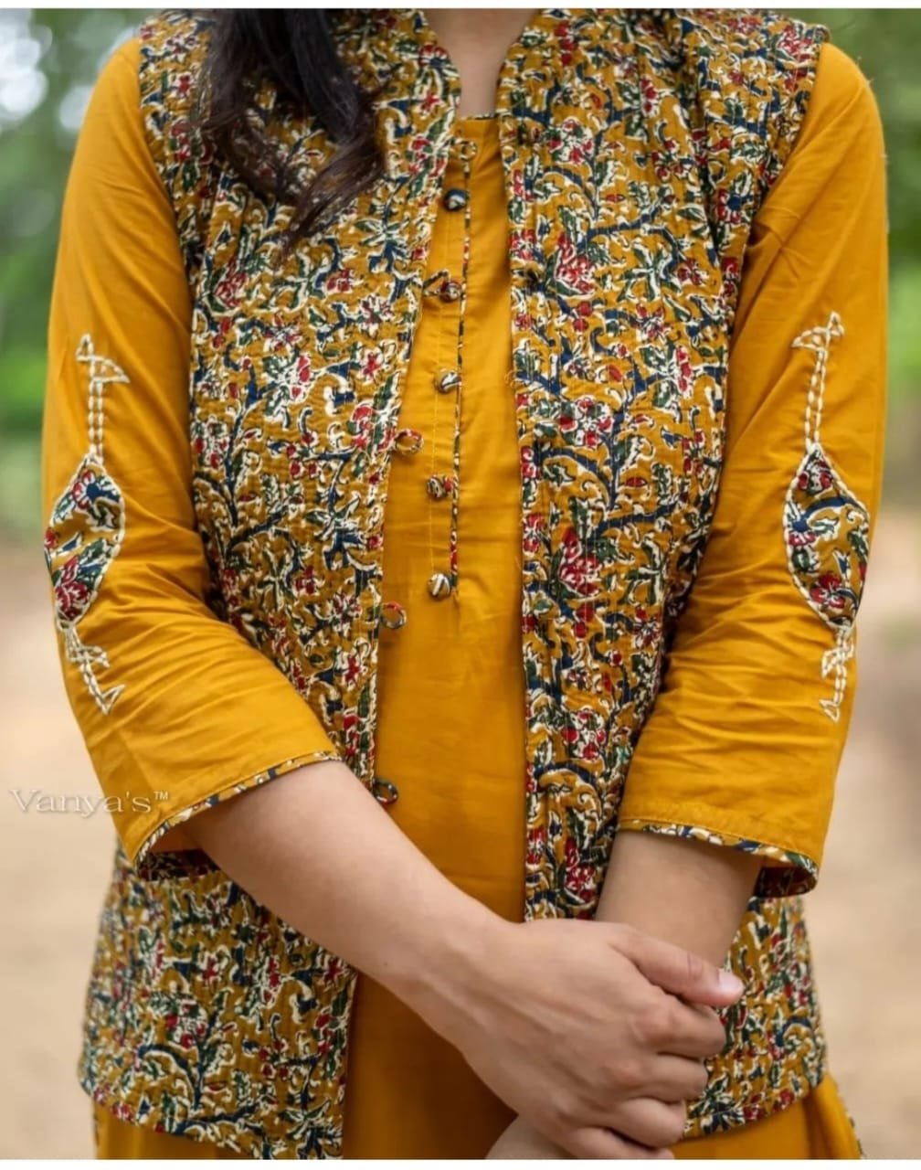 Heavy Cotton Kurti Pant Jacket Set